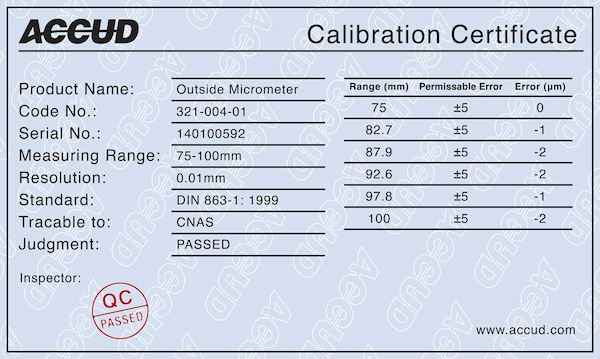 Calibration Certificate